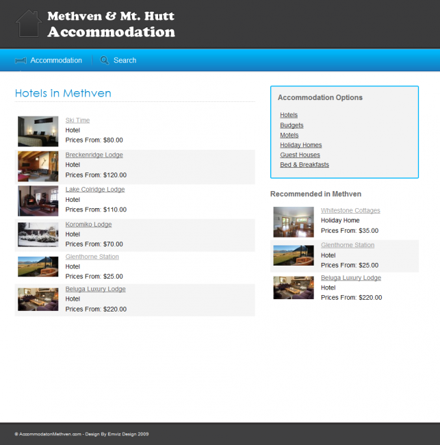 Accommodation List